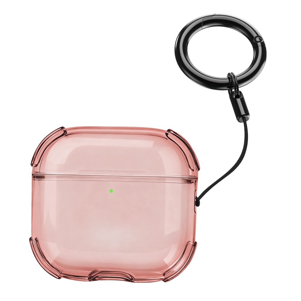 Bulk Purchasing For Apple AirPods 3 Case Ultra Thin Matte TPU Earbuds Protective Cover with Strap Ring - Pink
