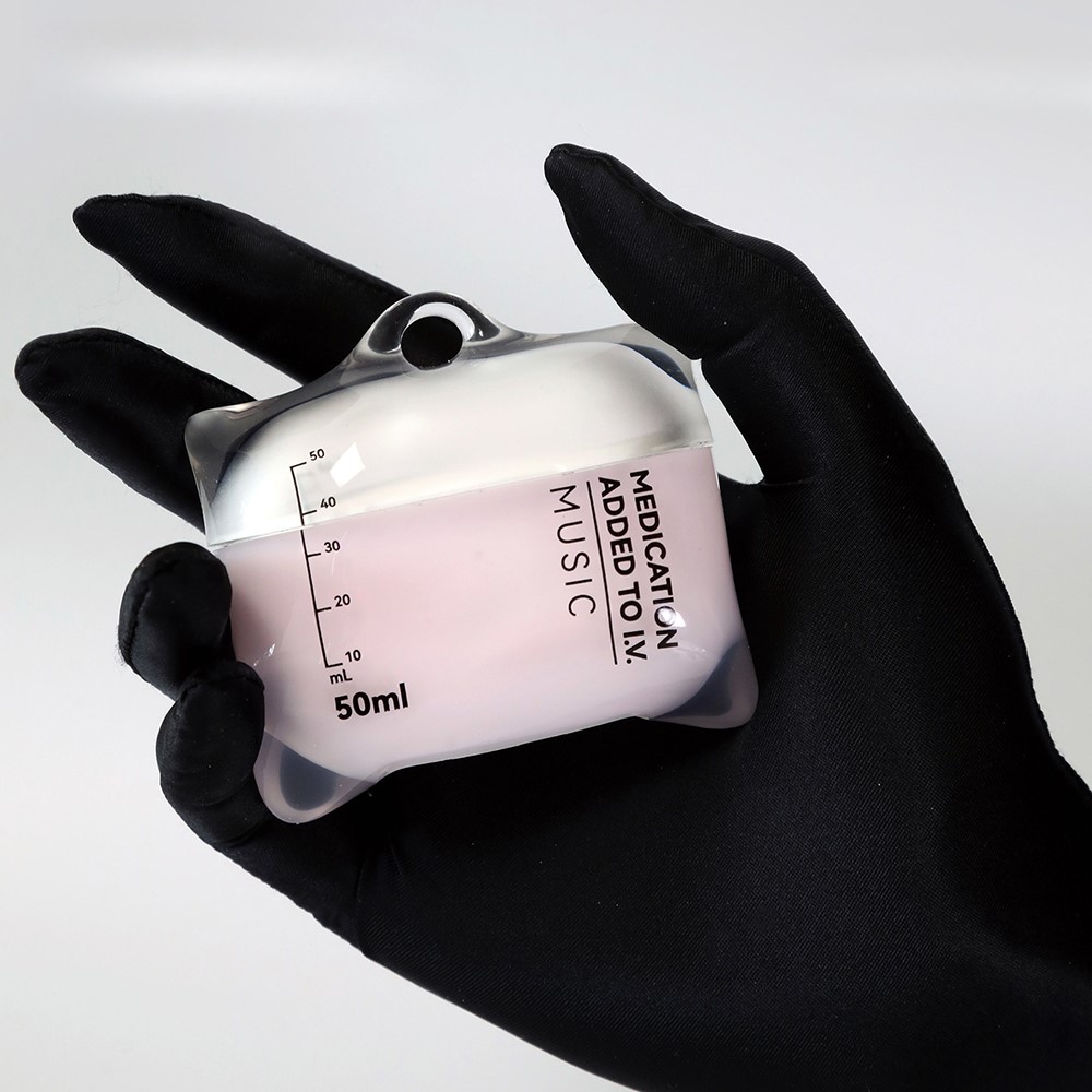 S!GN For Apple AirPods Pro Case UV Dust-Proof Clear Liquid Silicone Drip Bag Earphone Cover - Pink
