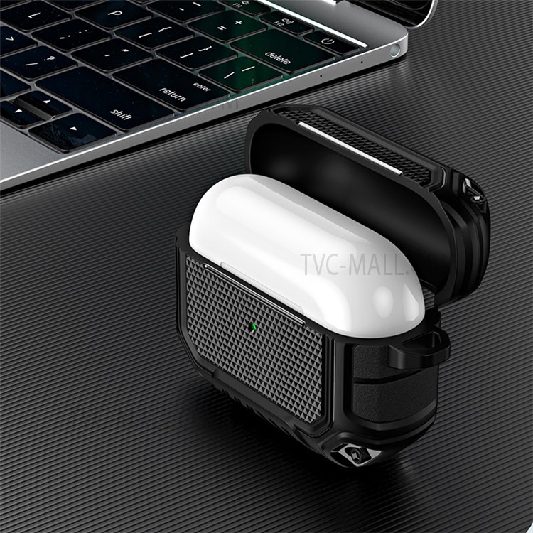 Soft TPU Case Wireless Earphone Protective Cover with Buckle for AirPods 3 - Green-4