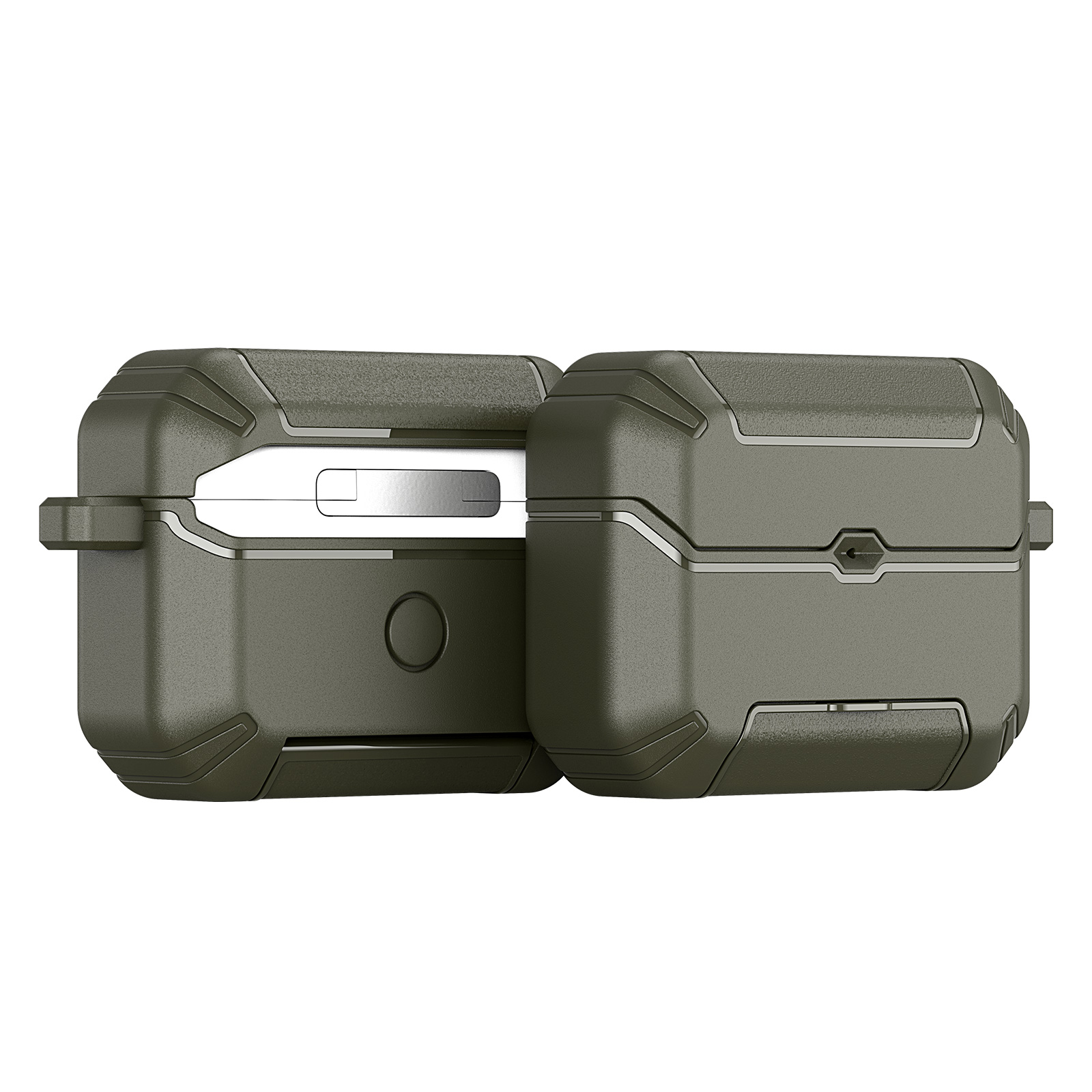 DUX DUCIS For AirPods Pro 2 Earphone Case  PECS Series PC+TPU Cover with Phone Holder and Hook - Green