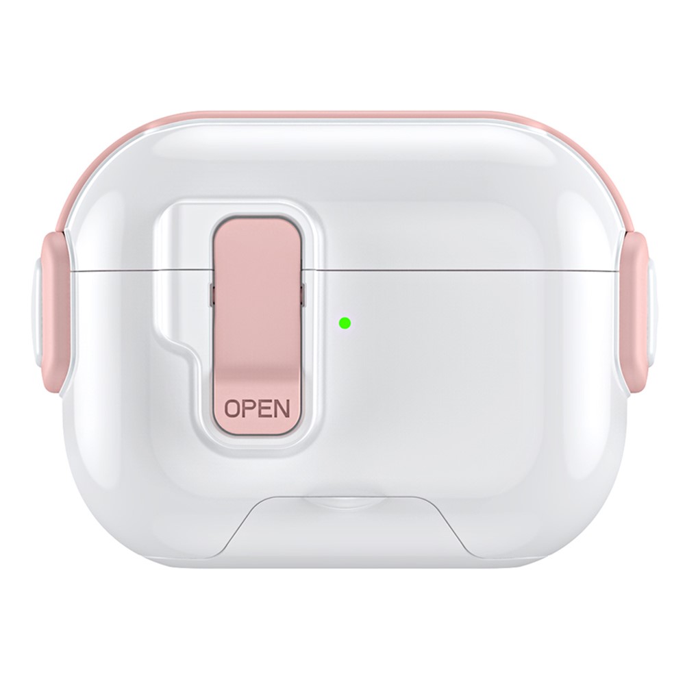 For Apple AirPods Pro Case with Phone Stand Function TPU PC TWS Earbuds Protective Cover - Pink