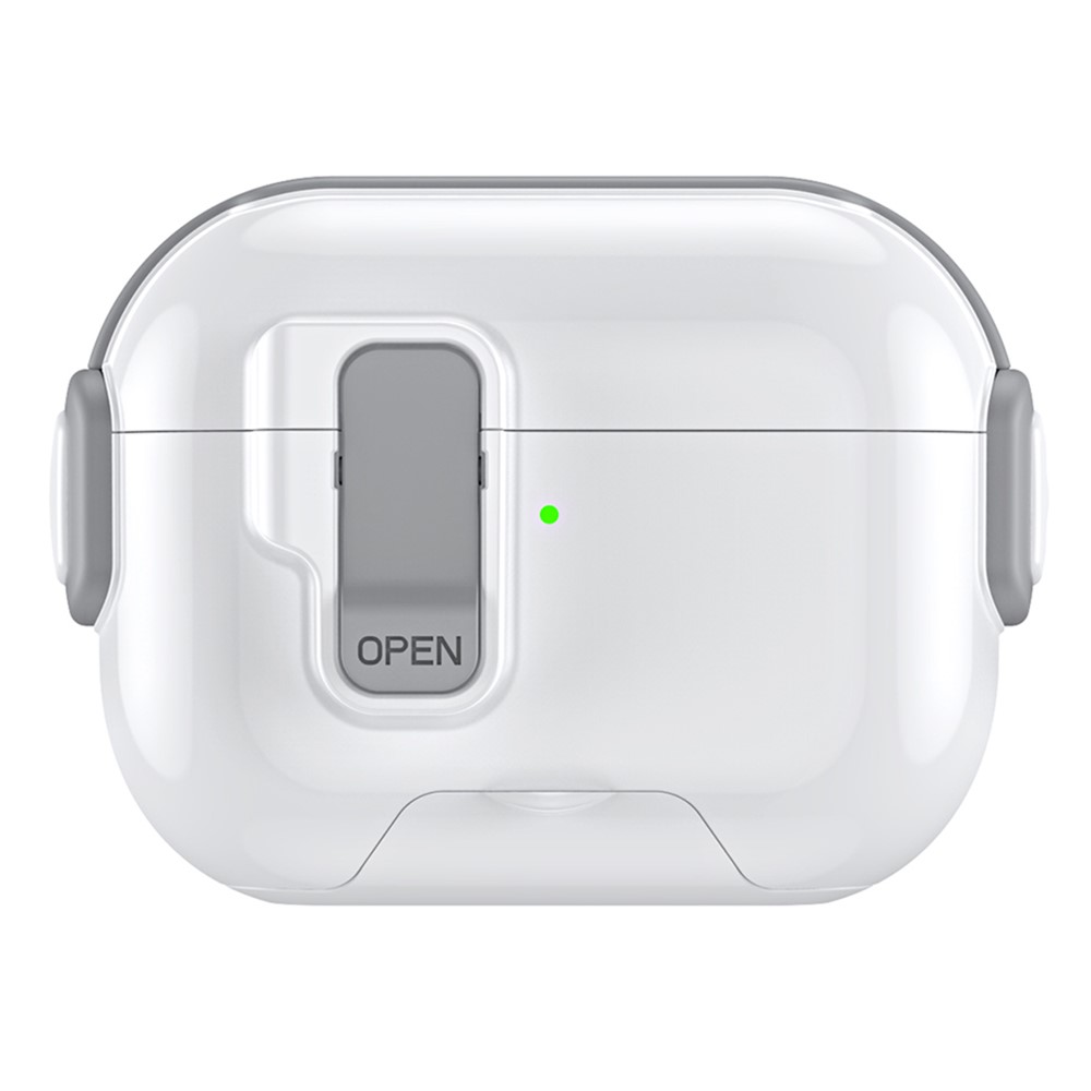 For Apple AirPods Pro Case with Phone Stand Function TPU PC TWS Earbuds Protective Cover - Grey
