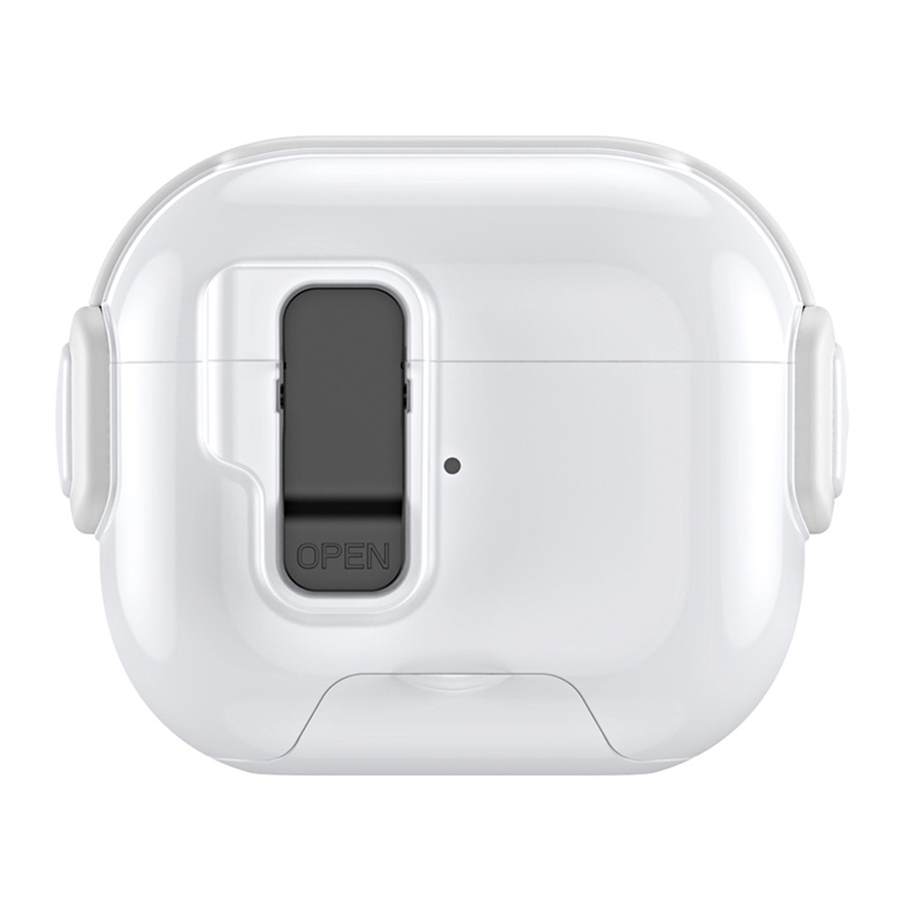 For Apple AirPods 3 Case with Phone Stand Function TPU PC TWS Earbuds Protective Cover - White  /  Black