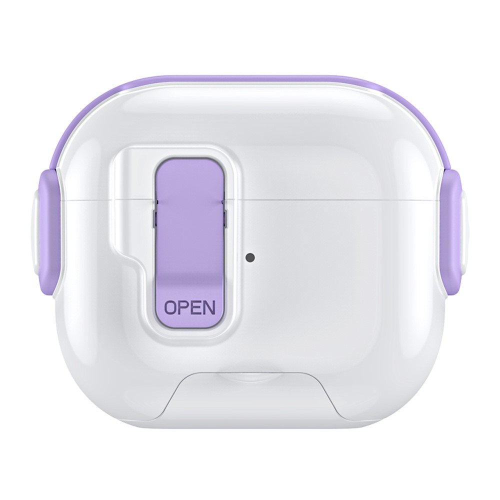 For Apple AirPods 3 Case with Phone Stand Function TPU PC TWS Earbuds Protective Cover - Purple