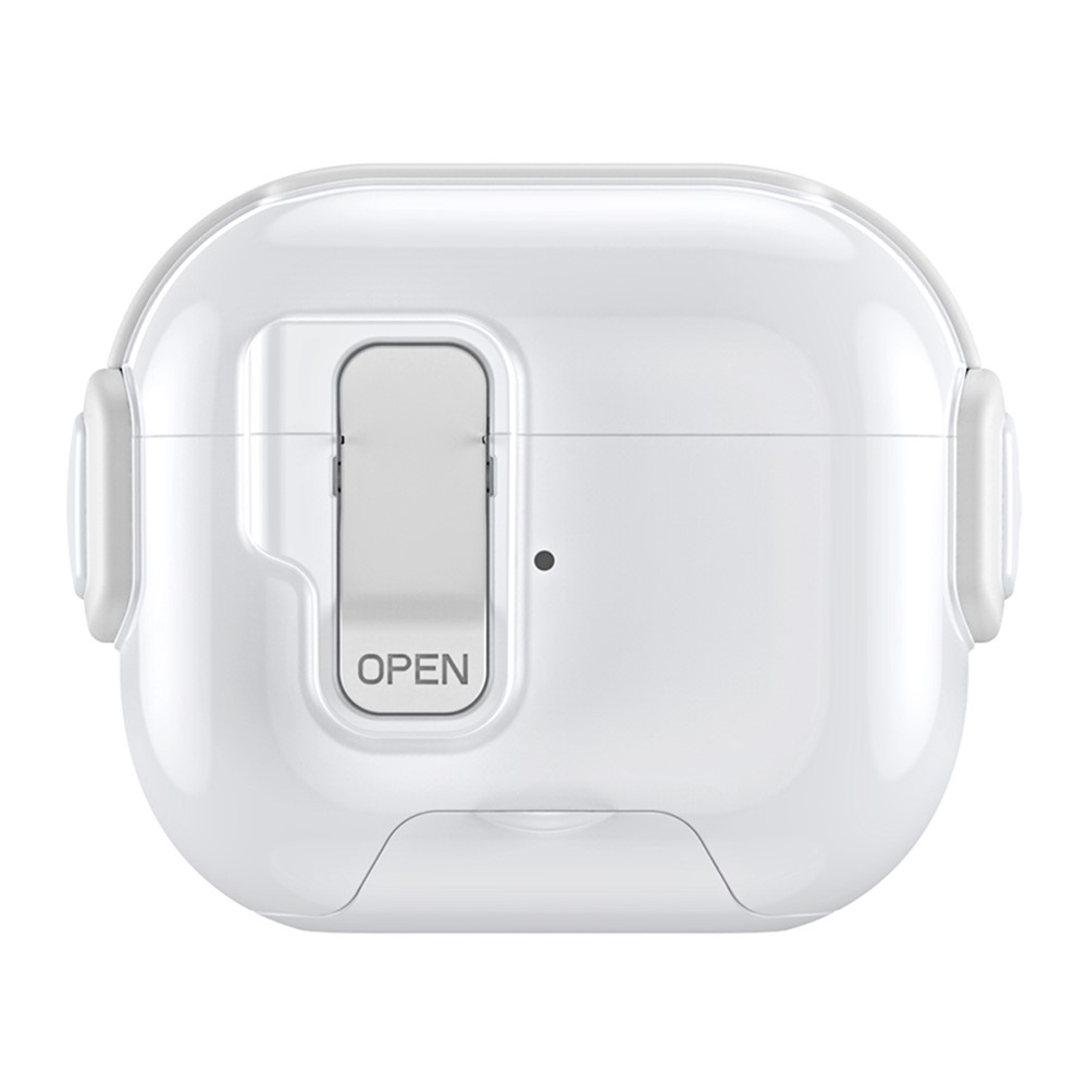 For Apple AirPods 3 Case with Phone Stand Function TPU PC TWS Earbuds Protective Cover - White