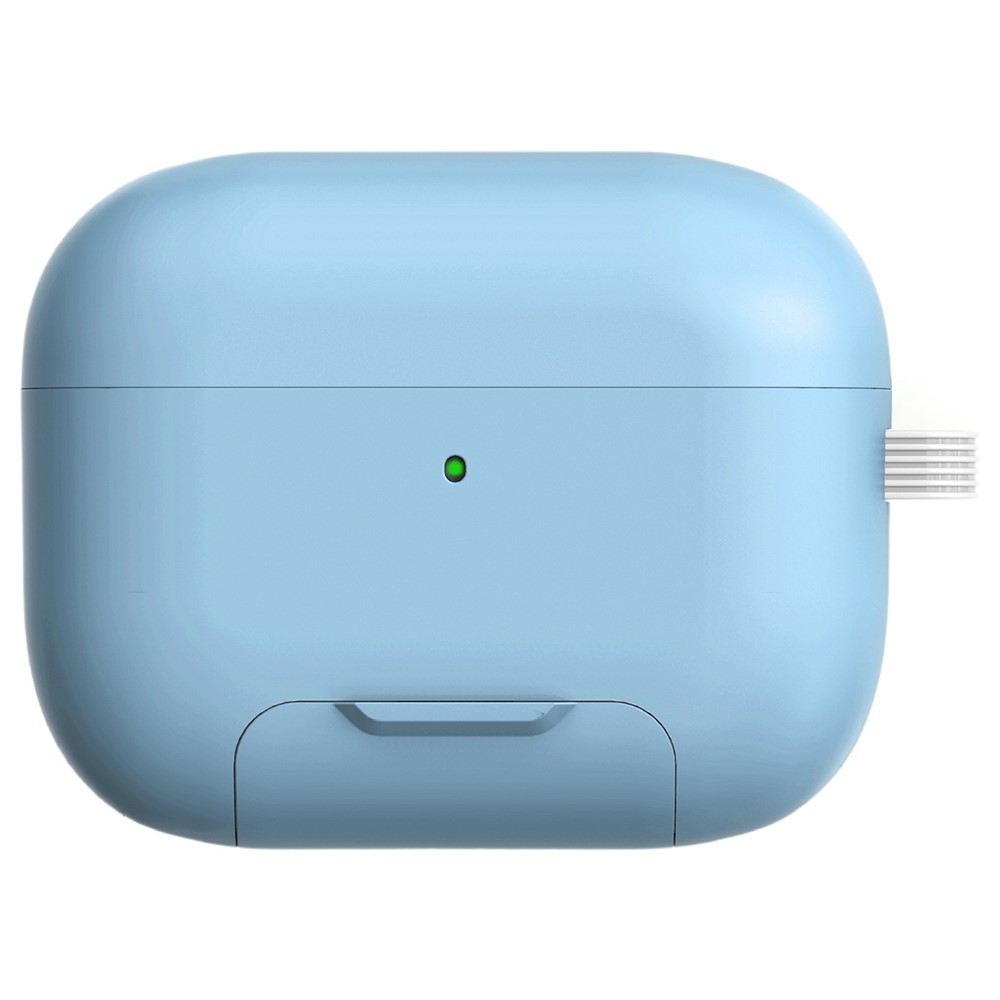 For AirPods Pro 2 Case Foldable Stand TPU PC Magnetic Earbuds Cover with Carabiner - Baby Blue