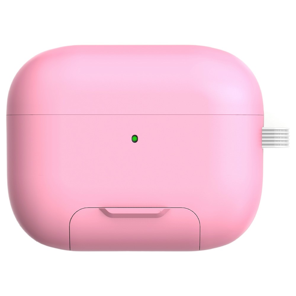 For AirPods Pro 2 Case Foldable Stand TPU PC Magnetic Earbuds Cover with Carabiner - Pink