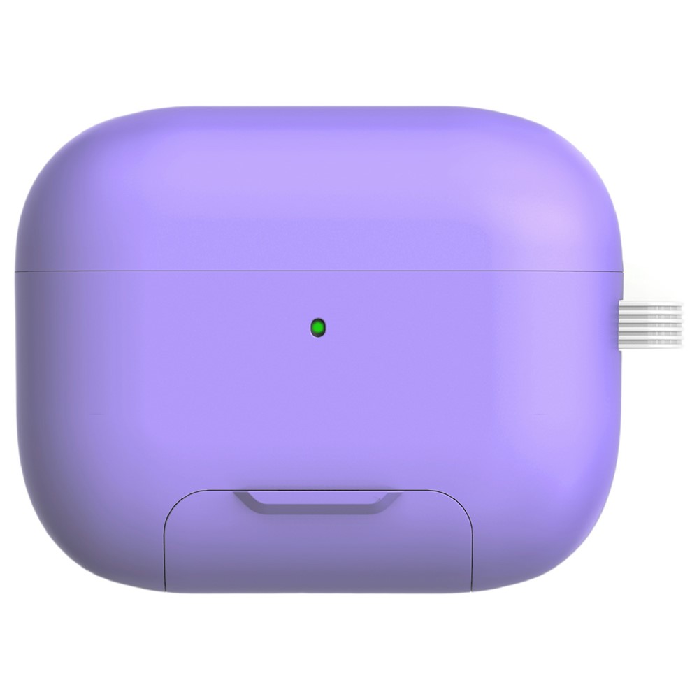 For AirPods Pro 2 Case Foldable Stand TPU PC Magnetic Earbuds Cover with Carabiner - Purple