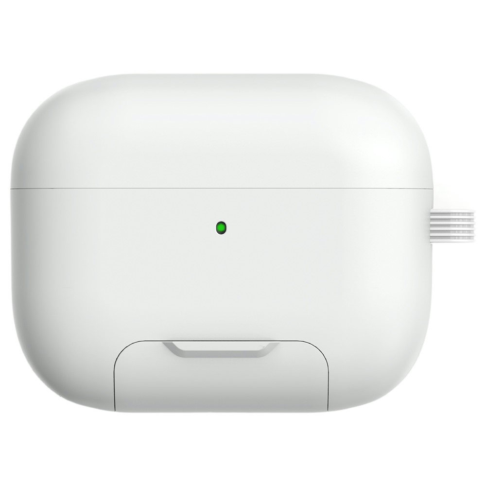 For AirPods Pro 2 Case Foldable Stand TPU PC Magnetic Earbuds Cover with Carabiner - White