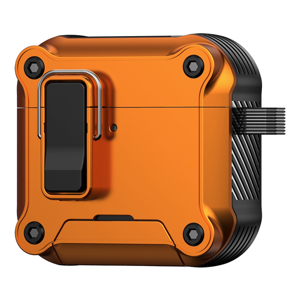 For AirPods 5 / 4 Earphone Case with Lock Phone Stand Magnetic Automatic Lock Cover - Orange