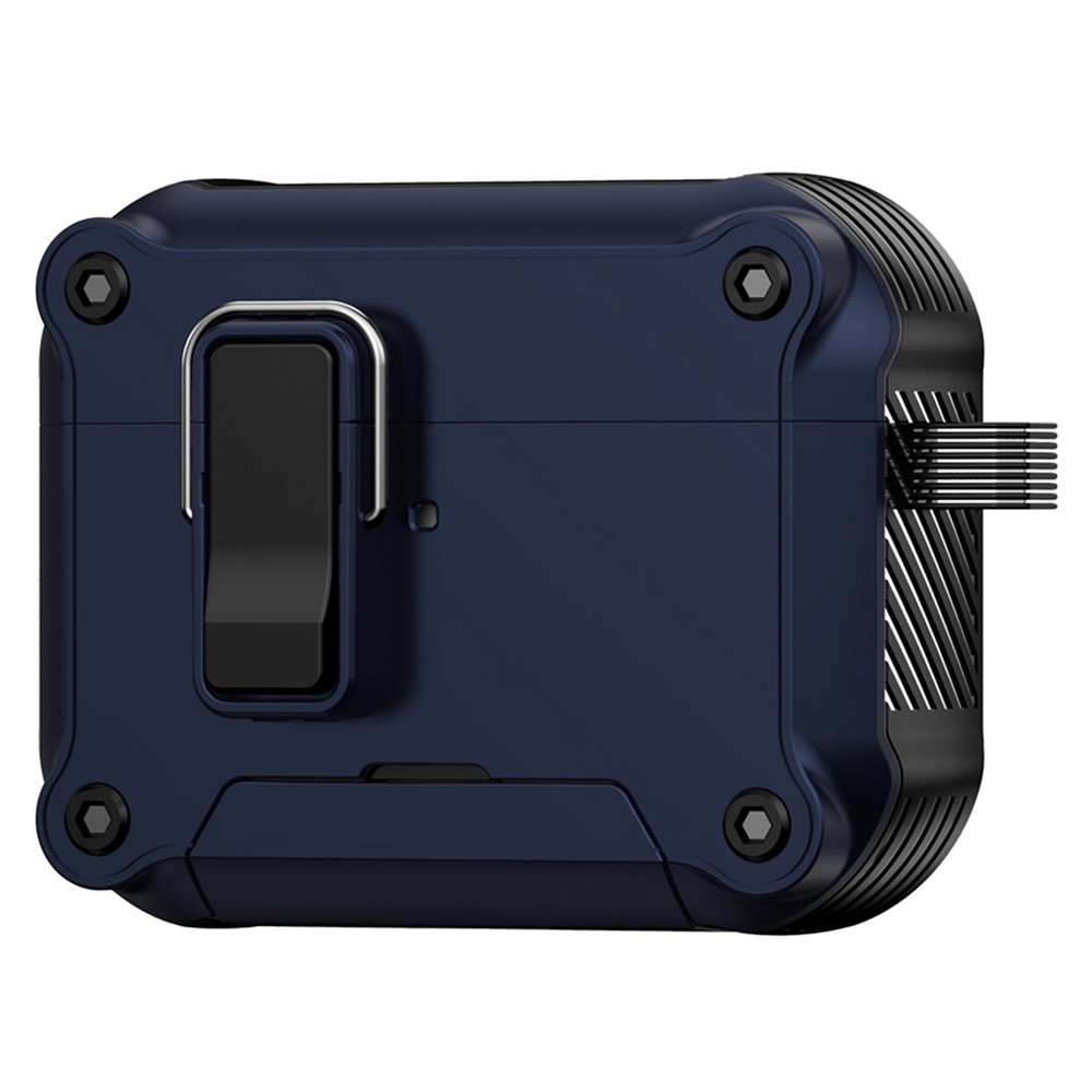 For AirPods Pro 2 Earphone Case with Lock Phone Stand Magnetic Automatic Lock Cover - Dark Blue