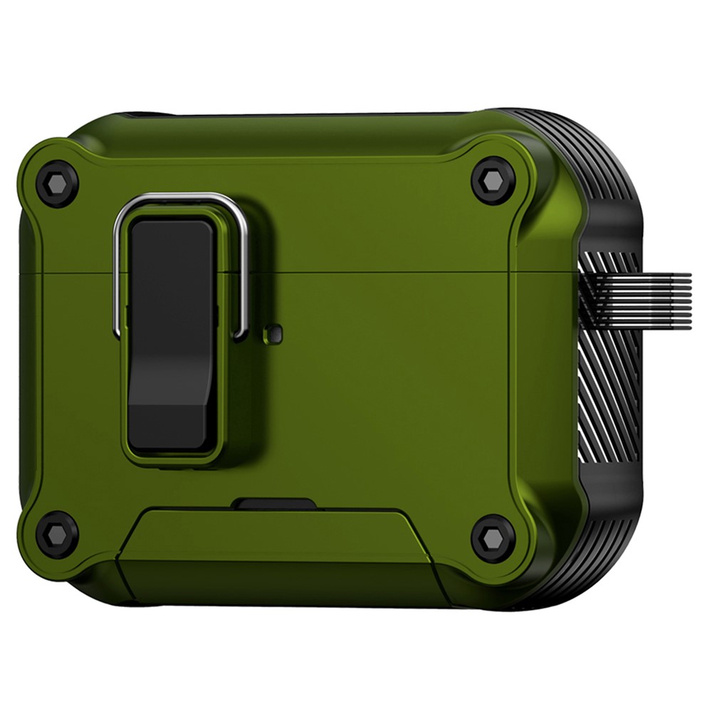 For AirPods Pro 2 Earphone Case with Lock Phone Stand Magnetic Automatic Lock Cover - Army Green