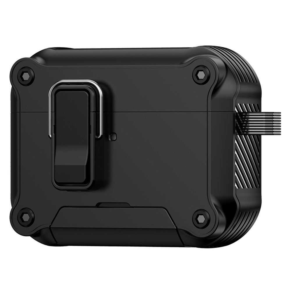 For AirPods Pro 2 Earphone Case with Lock Phone Stand Magnetic Automatic Lock Cover - Black