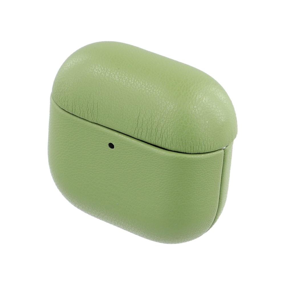 For AirPods 5 / 4 Case GRS Certified Bio-based Leather Earphone Protective Cover - Blackish Green