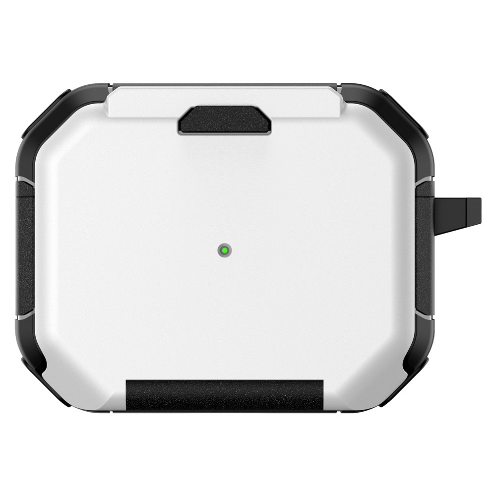 For AirPods Pro 2 Magnetic Case Phone Stand TPU + PC Earphone Protective Cover with Carabiner - White