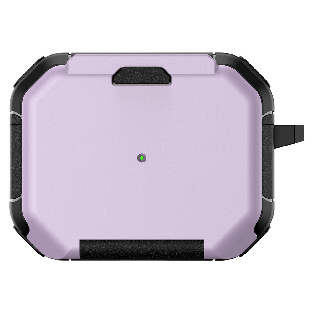 For AirPods Pro 2 Magnetic Case Phone Stand TPU + PC Earphone Protective Cover with Carabiner - Purple