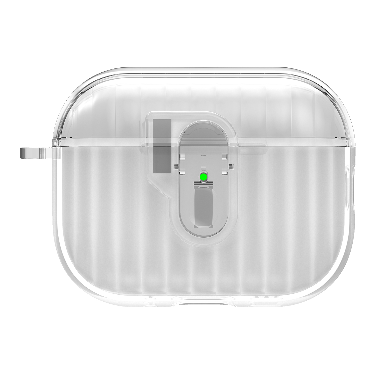 For AirPods Pro TPU Case Shell Anti-Slip Textured One-Click Switch Earphone Protective Cover - Transparent