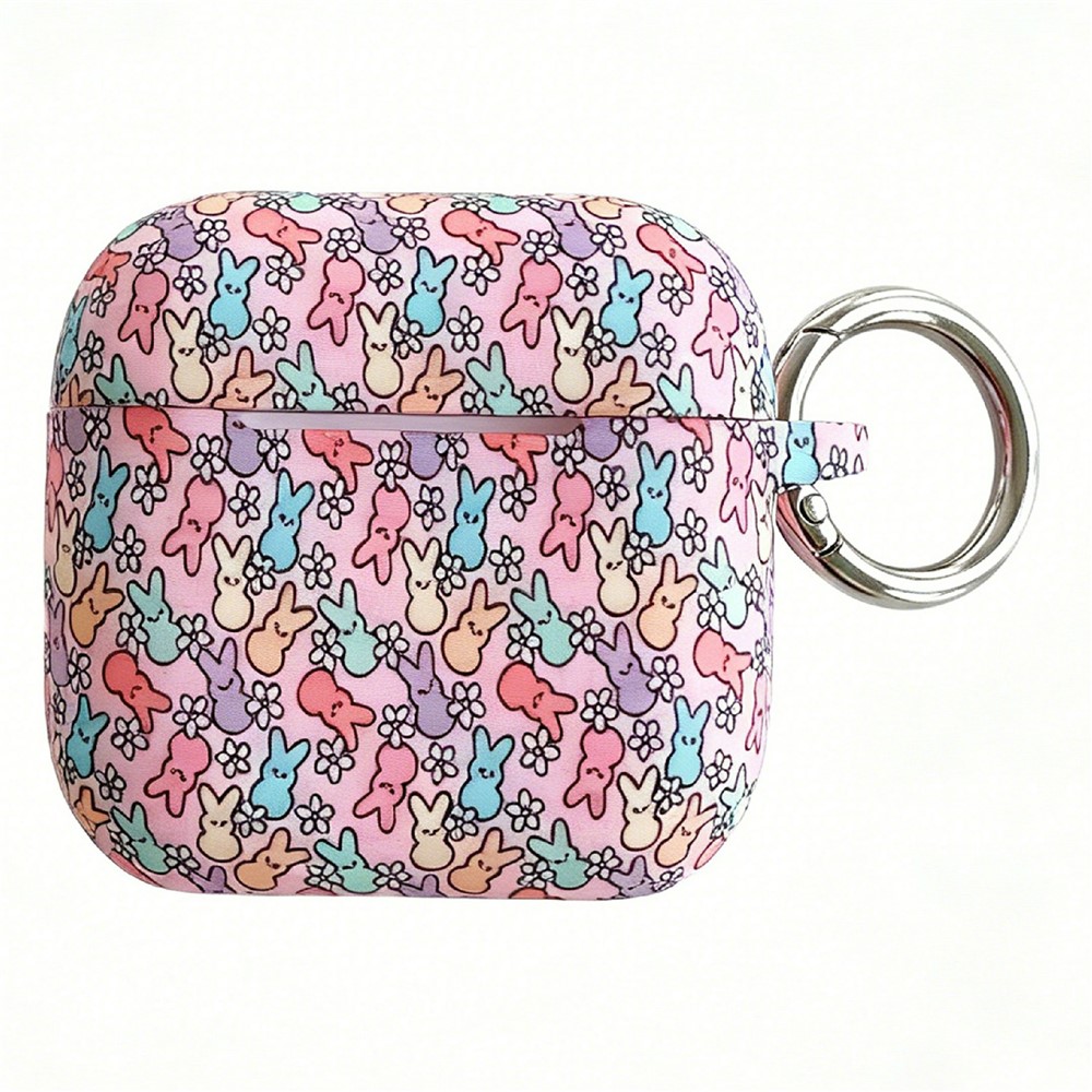 Silicone Case for AirPods 3 Cute Rabbit Pattern Earphone Protective Cover with Hanging Buckle