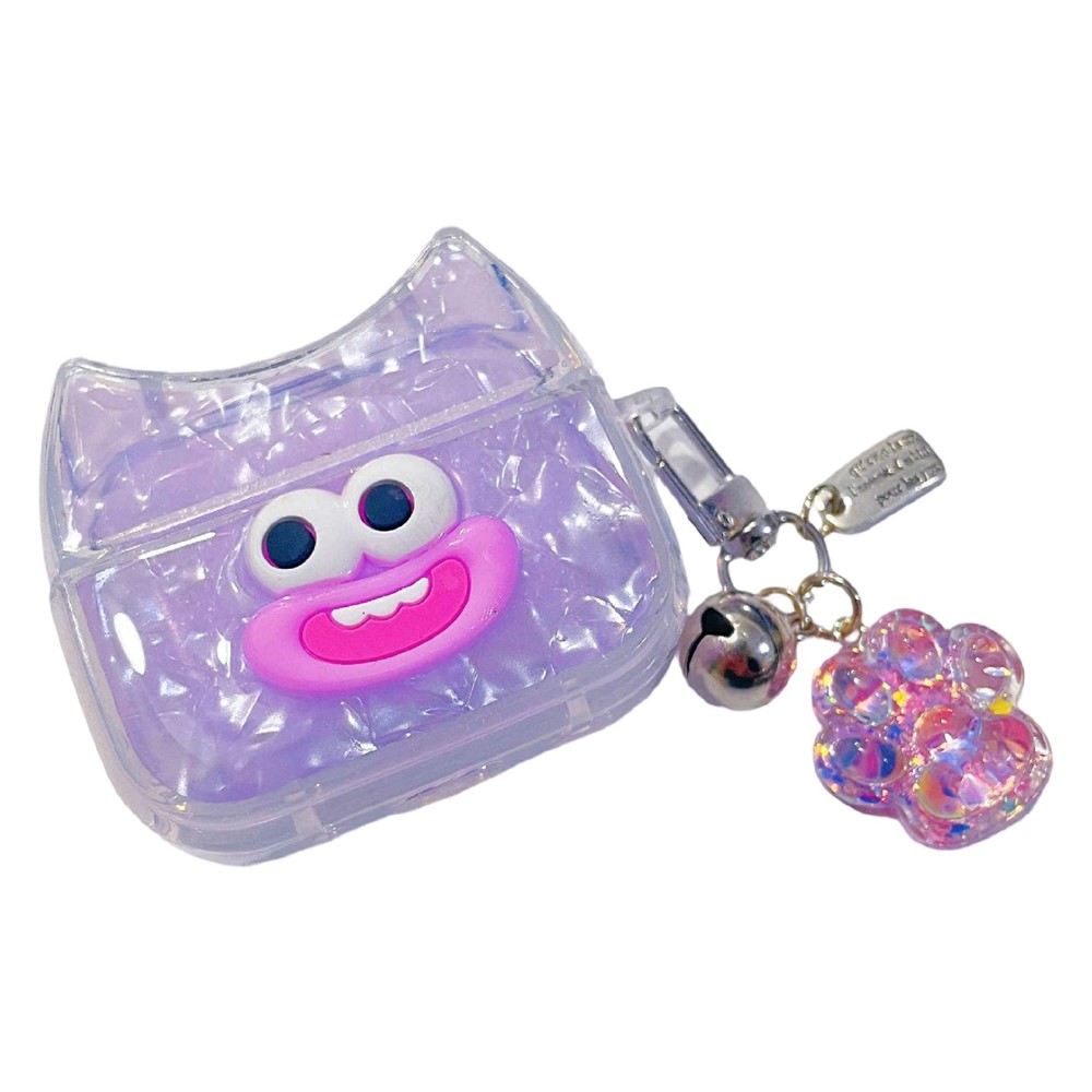 TPU Case for Apple AirPods with Wireless Charging Case (2019) / AirPods with Charging Case (2019) / (2016) Smile Face TPU Earphone Cover with Pendant - Purple