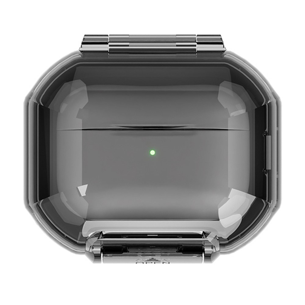 Protective Case for AirPods Pro 3 / Pro 2 / Pro / AirPods 5 / 4 / 3 , Hard PC Magnetic Waterproof Shockproof Cover - Transparent Black