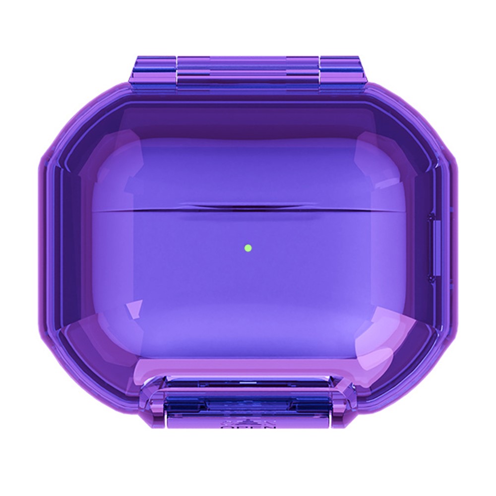 Protective Case for AirPods Pro 3 / Pro 2 / Pro / AirPods 5 / 4 / 3 , Hard PC Magnetic Waterproof Shockproof Cover - Transparent Purple