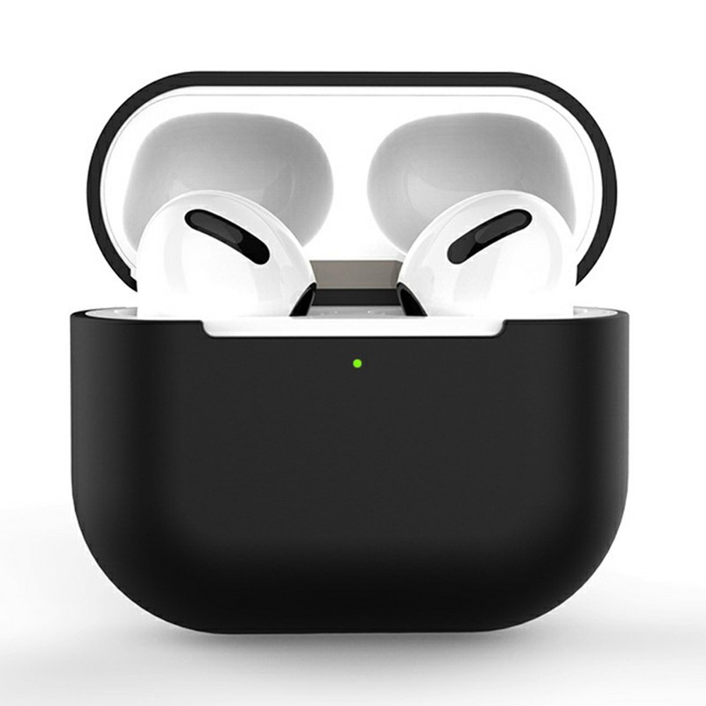 For AirPods 3 Silicone Case Shockproof Precise Cutouts Earphone Protective Cover - Black