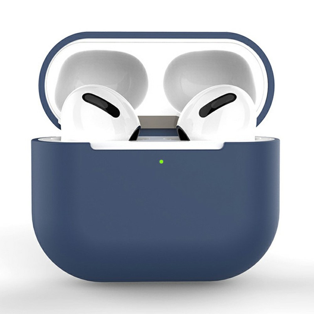 For AirPods 3 Silicone Case Shockproof Precise Cutouts Earphone Protective Cover - Dark Blue