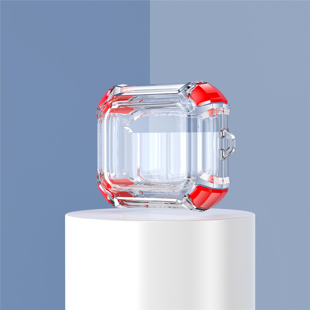 Contrast Color Anti-Drop TPU Bluetooth Earphone Separable Protective Case Cover for Apple AirPods 3 - Red-2