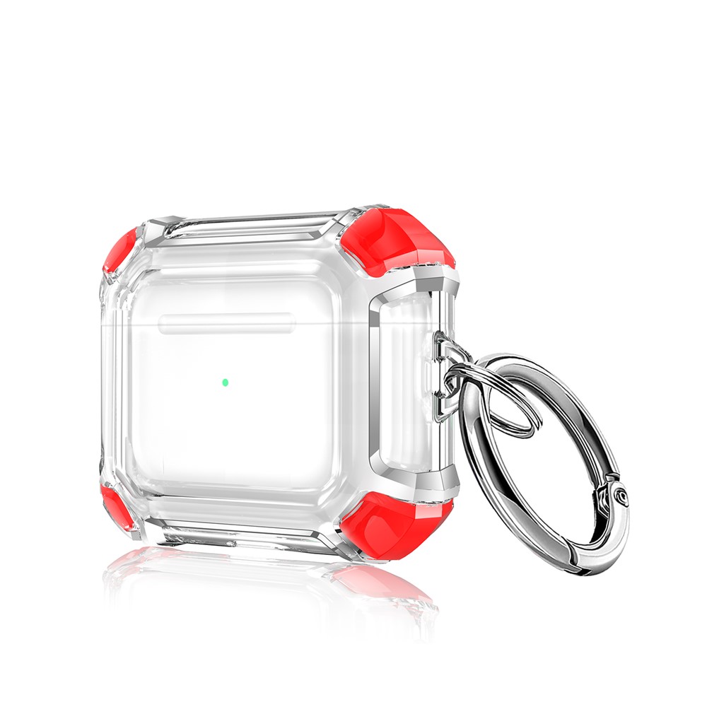 Contrast Color Anti-Drop TPU Bluetooth Earphone Separable Protective Case Cover for Apple AirPods 3 - Red-3