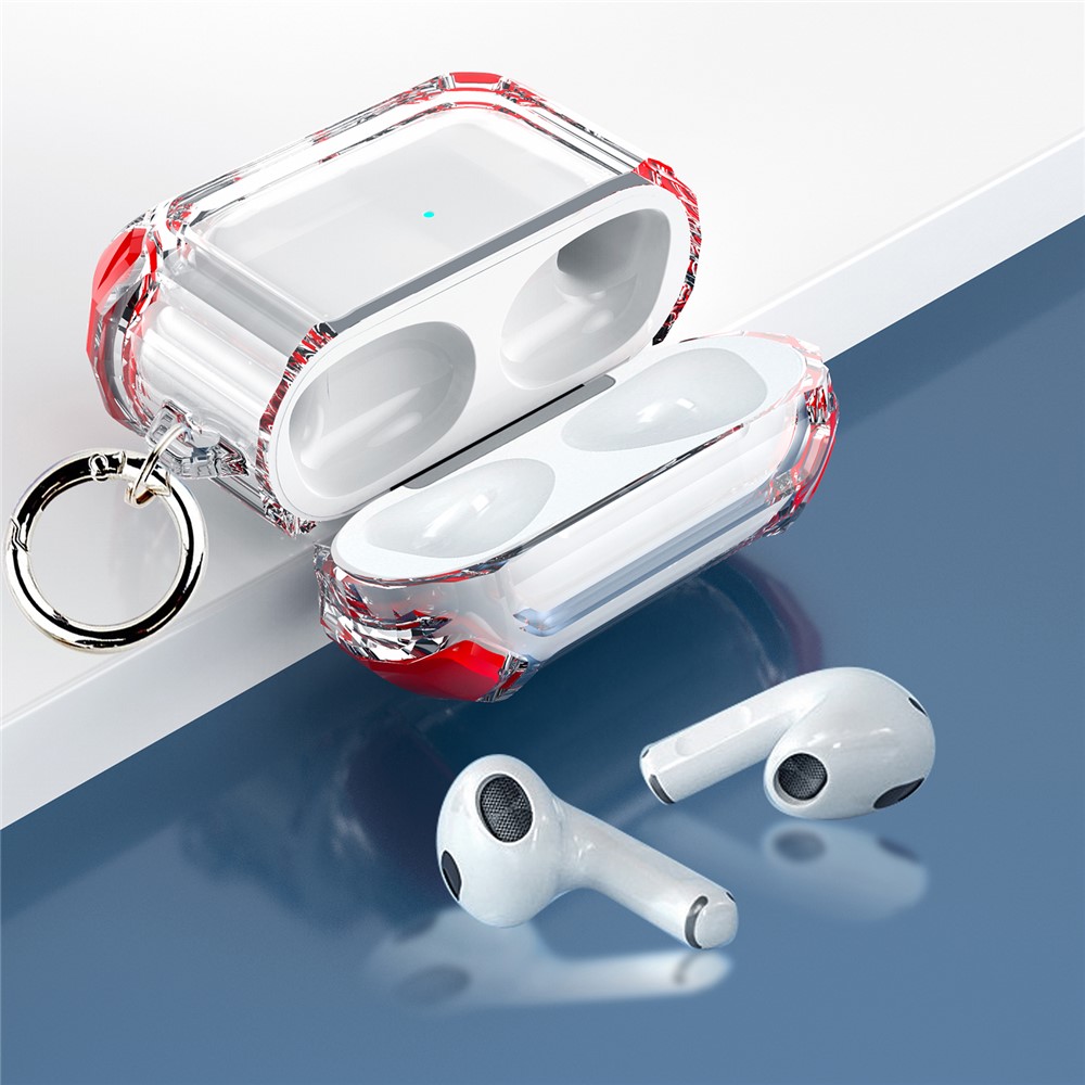 Contrast Color Anti-Drop TPU Bluetooth Earphone Separable Protective Case Cover for Apple AirPods 3 - Red-5