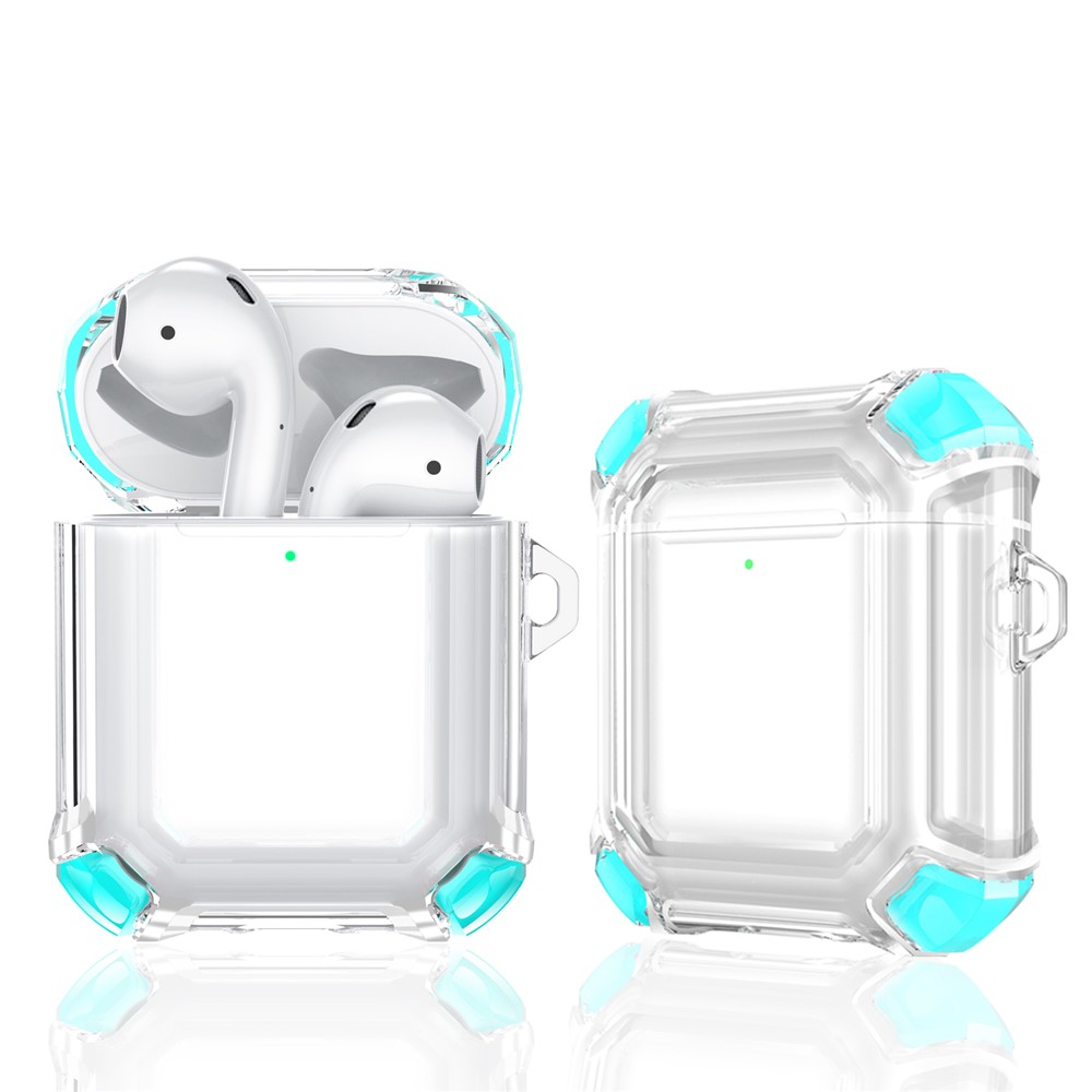 Anti-Drop Contrast Color TPU Bluetooth Earphone Separable Protective Cases for AirPods with Wireless Charging Case (2019)/AirPods with Charging Case (2019)/(2016) - Green-1