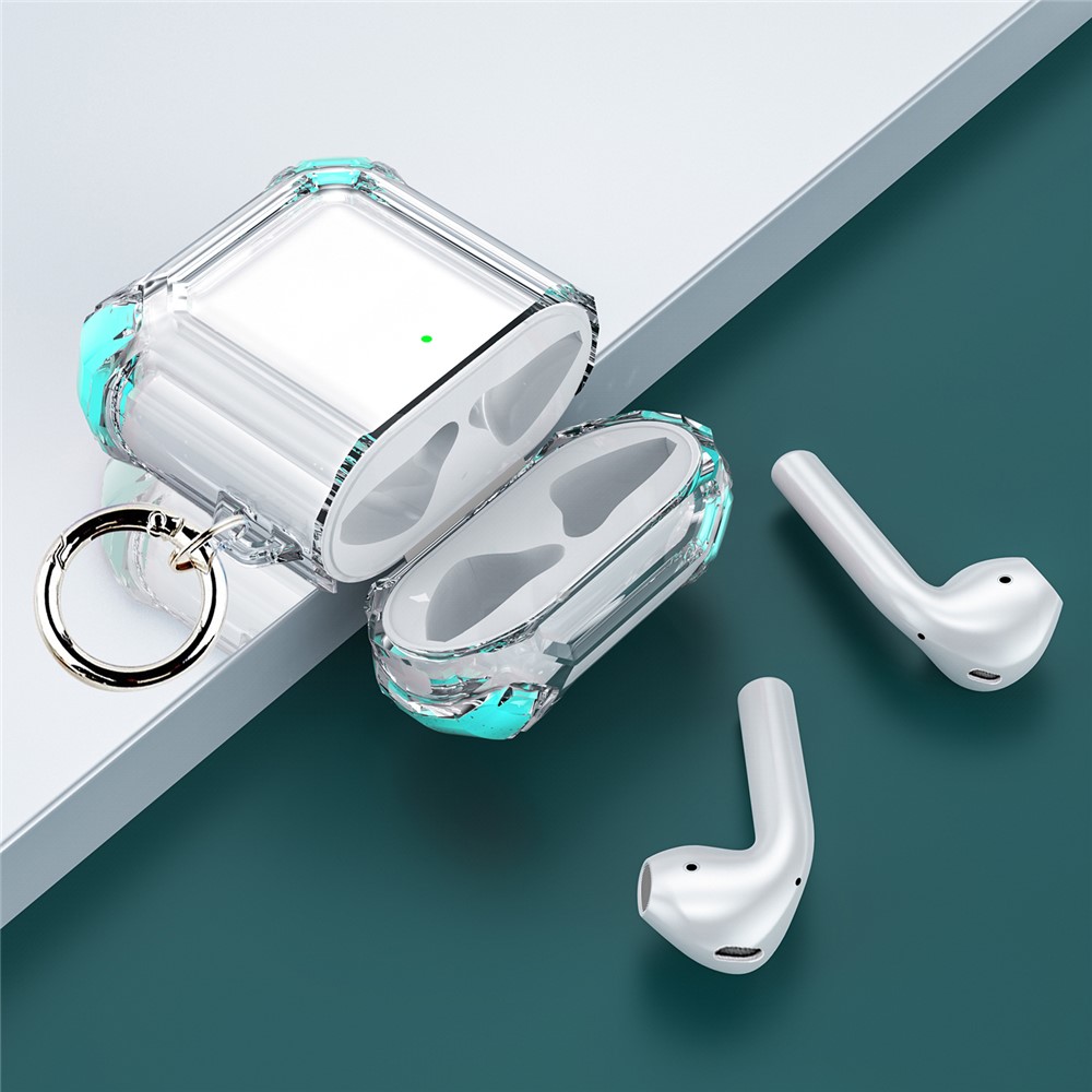 Anti-Drop Contrast Color TPU Bluetooth Earphone Separable Protective Cases for AirPods with Wireless Charging Case (2019)/AirPods with Charging Case (2019)/(2016) - Green-5