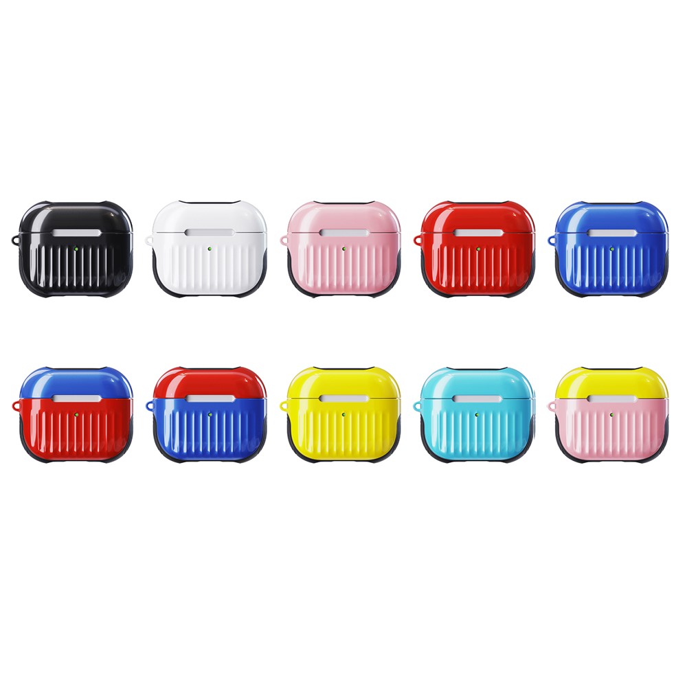 Suitcase Style Glossy Rubberized PC + TPU Earphone Charging Box Protective Cover Case for Apple AirPods 3 - Black-5