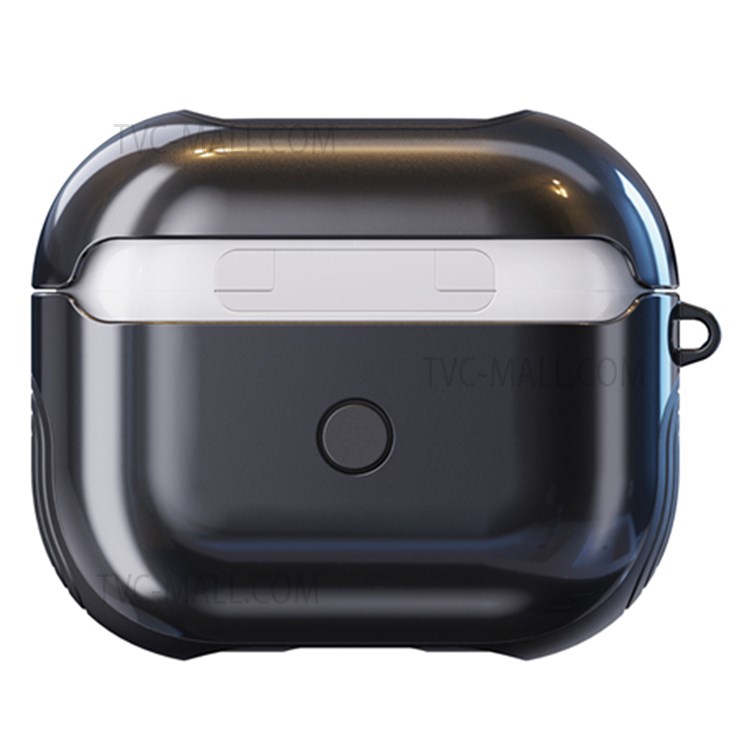 Glossy Rubberized PC + TPU Earphone Charging Box Protective Case Anti-drop Dustproof Cover for Apple AirPods 3 - Black-2