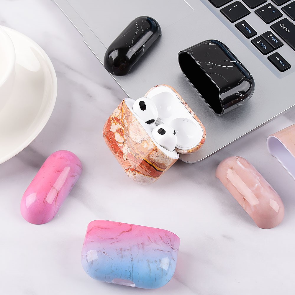 Marble Pattern Dust-proof Hard PC Earphone Charging Box Protective Case Anti-fall Cover for Apple AirPods 3 - S09-4