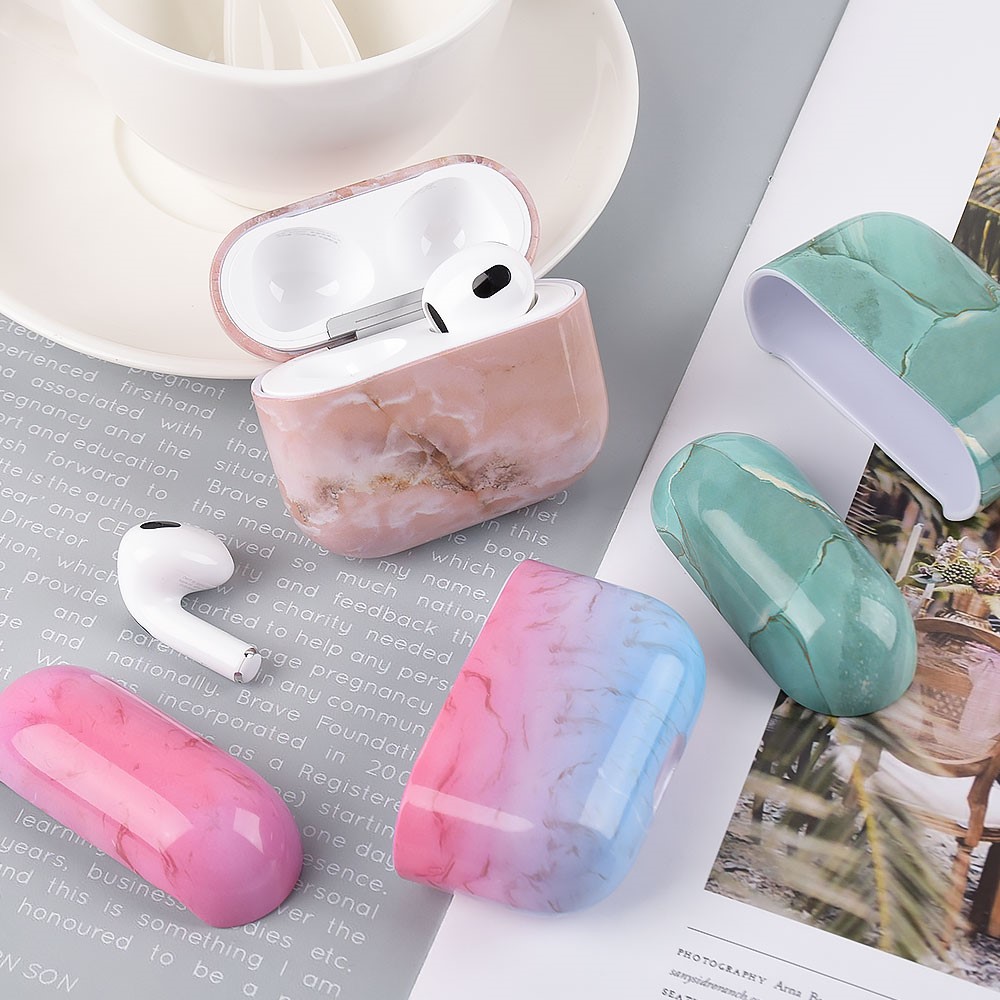 Marble Pattern Dust-proof Hard PC Earphone Charging Box Protective Case Anti-fall Cover for Apple AirPods 3 - S09-5