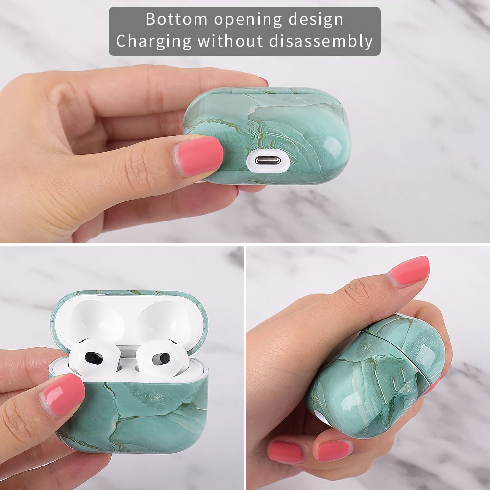 Marble Pattern Dust-proof Hard PC Earphone Charging Box Protective Case Anti-fall Cover for Apple AirPods 3 - S06-2