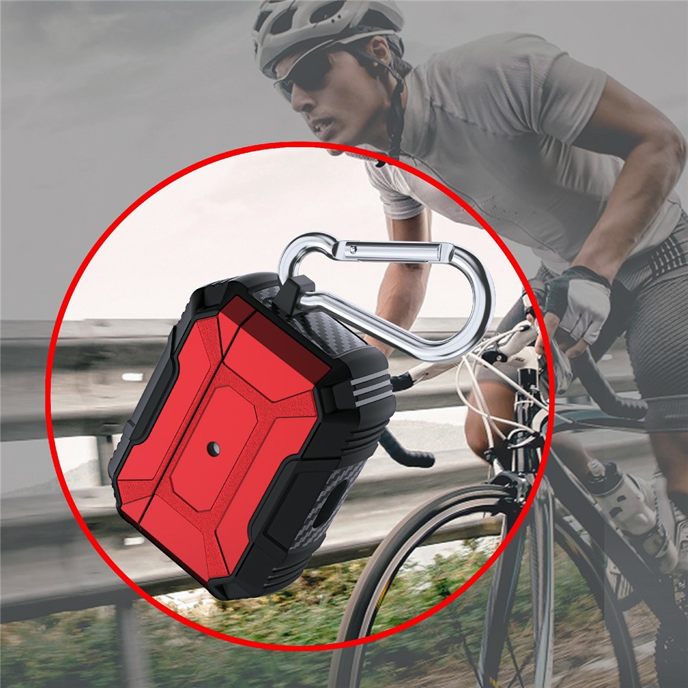Portable Wireless Earphone Case Sleeve Anti-drop Anti-scratch TPU Protective Cover for AirPods Pro - Red-4