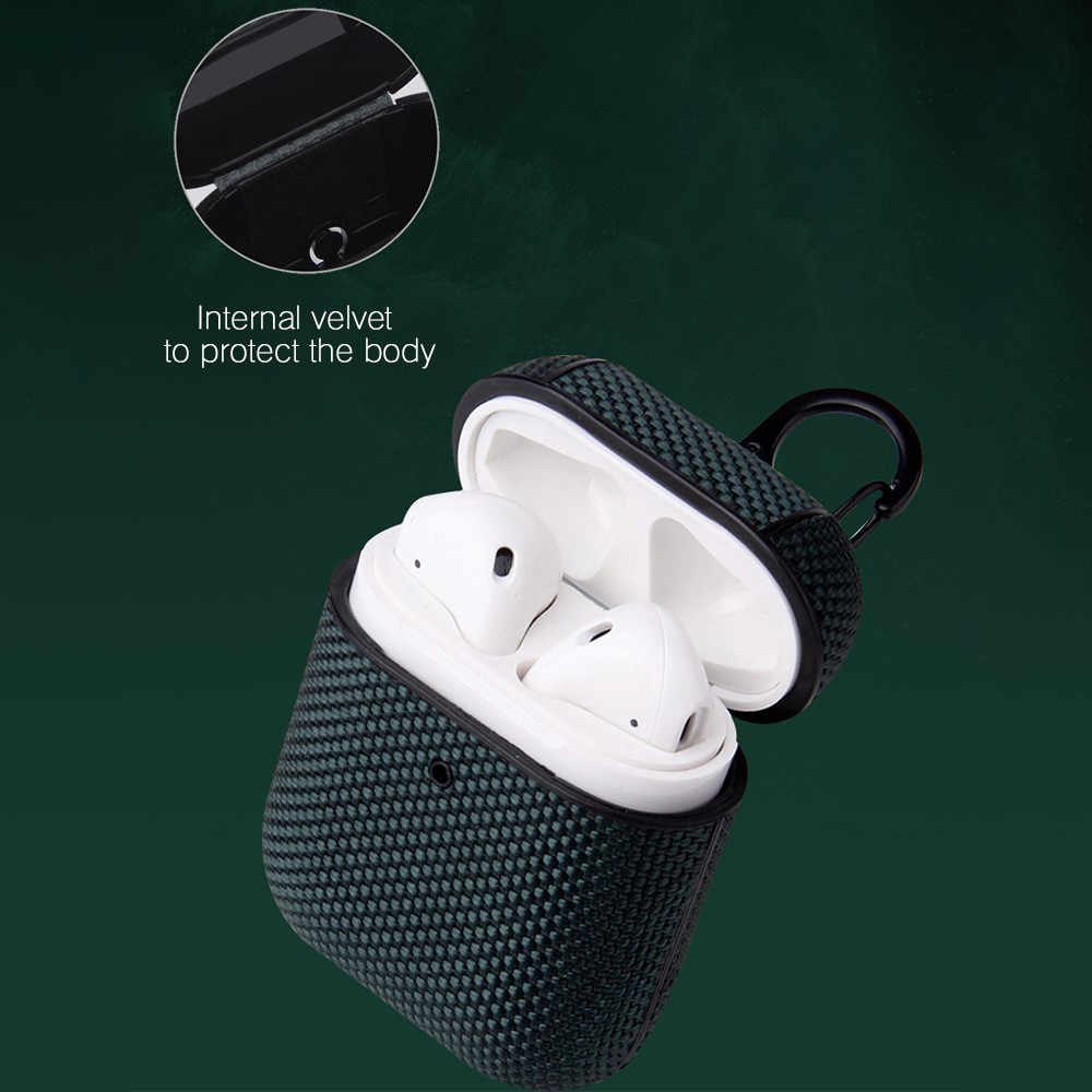 Waterproof Nylon Wireless Earphone Case Sleeve Anti-drop Anti-scratch Protective Cover for Apple AirPods with Charging Case (2016/2019) / Apple AirPods with Wireless Charging Case (2019) - Grey-2
