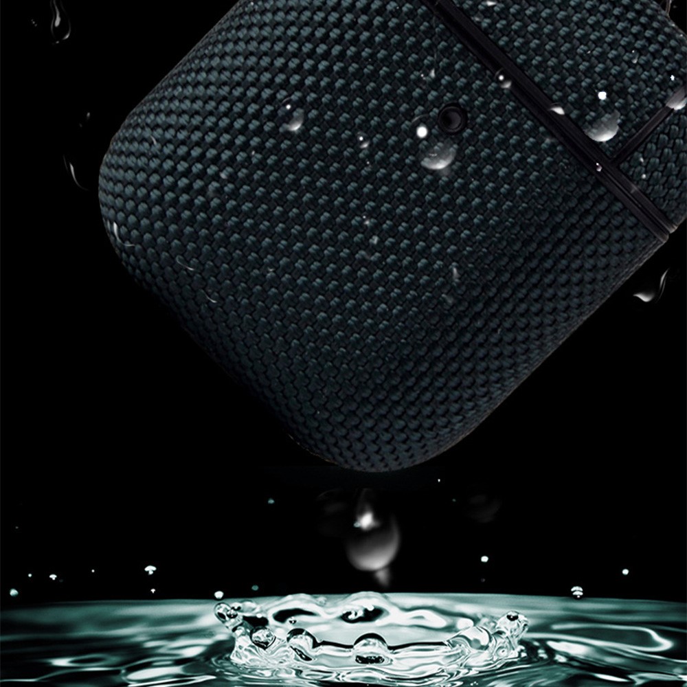 Waterproof Nylon Wireless Earphone Case Sleeve Anti-drop Anti-scratch Protective Cover for Apple AirPods with Charging Case (2016/2019) / Apple AirPods with Wireless Charging Case (2019) - Grey-3