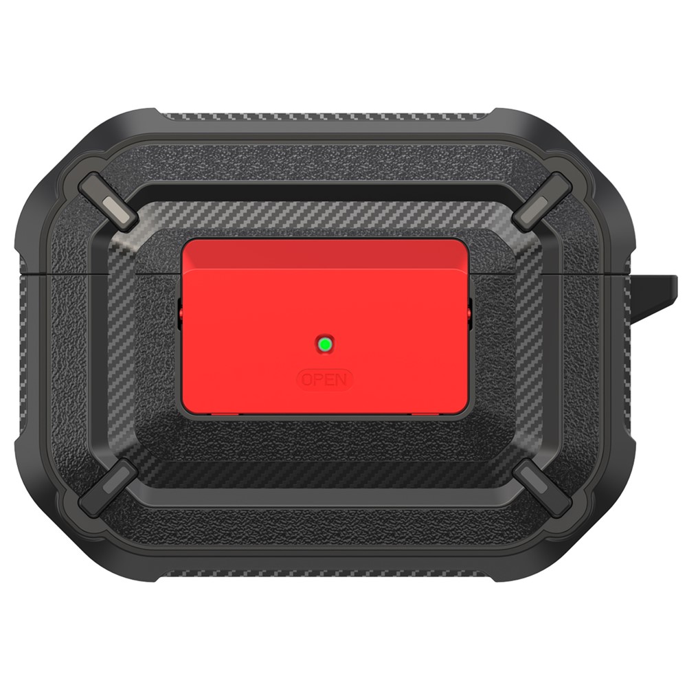 Portable Shockproof Anti-drop TPU+PC 2-in-1 Earphone Earbuds Case Cover with Lock/Buckle for Apple AirPods Pro - Type 1-2