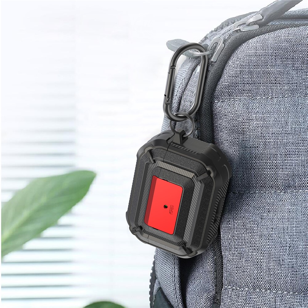 Portable Shockproof Anti-drop TPU+PC 2-in-1 Earphone Earbuds Case Cover with Lock/Buckle for Apple AirPods Pro - Type 1-7