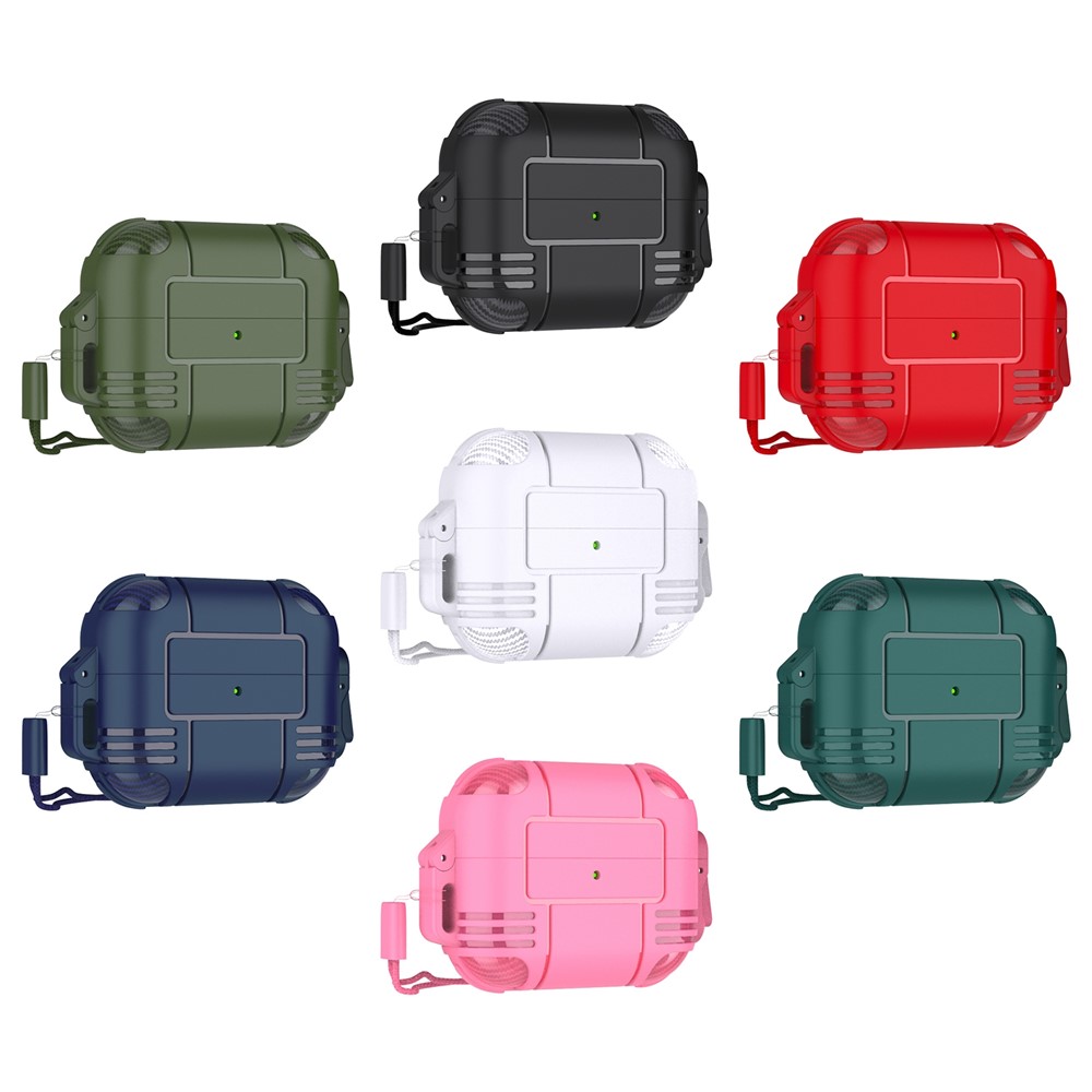 Stylish Bluetooth Earphone TPU Anti-drop Protective Cover Shell with Lanyard for AirPods Pro - Green-7