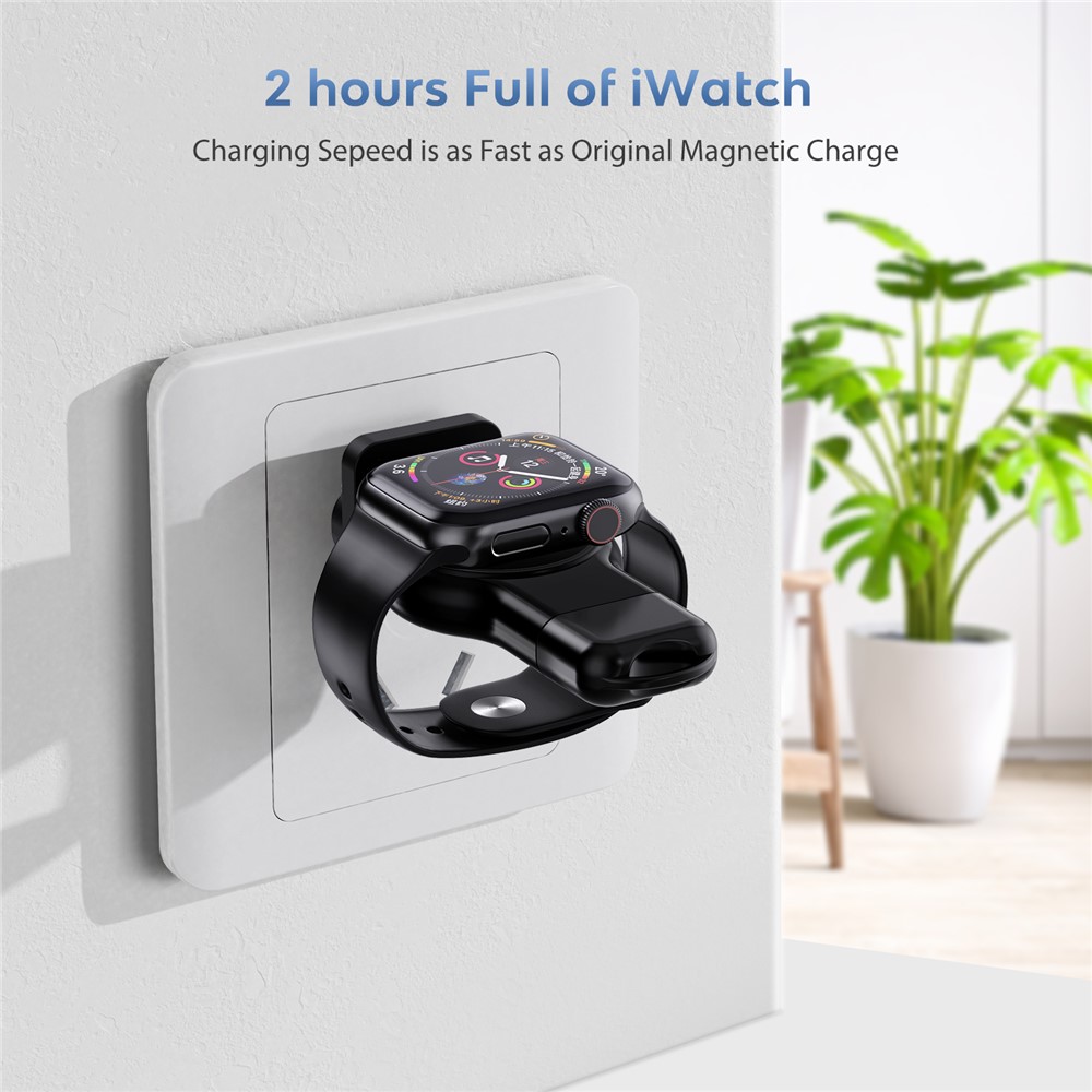 A-05 Portable USB-A Type-C 2-in-1 Wireless Charger Charging Dock for Apple Watch Series 7/6/5/4/3/2/1/SE - Black-4