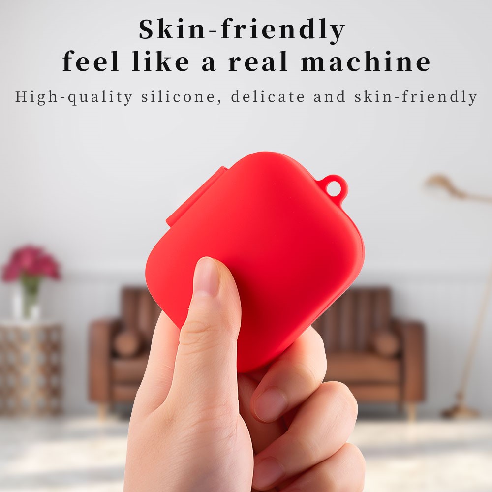 For OnePlus Buds Pro Earphone Charging Box Silicone Case Anti-fall Protective Cover with Carabiner - Black-3