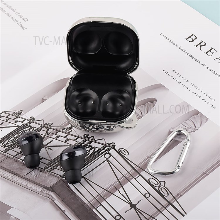 For Samsung Galaxy Buds Live Earphone Case Electroplating Full-body Hard PC Shockproof Headset Box Cover with Hook-8