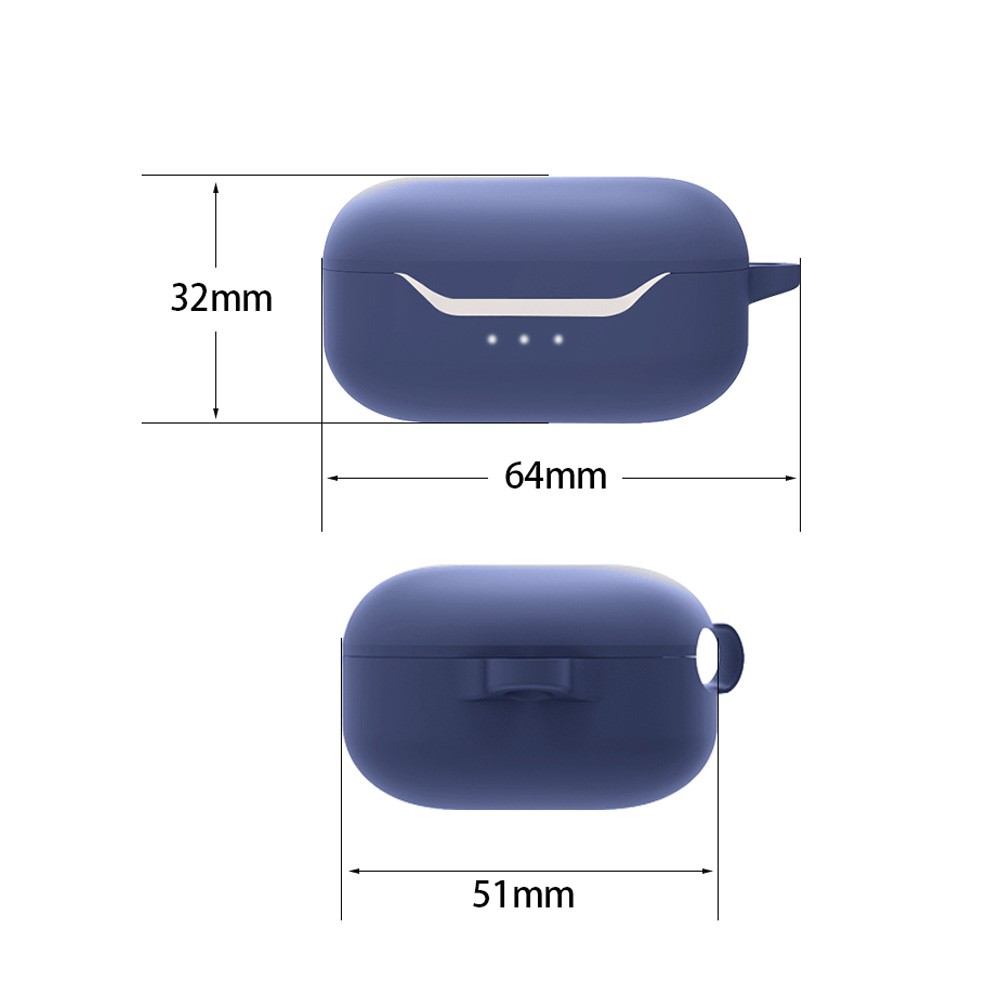 For JBL C260 TWS Bluetooth Earphone Silicone Case Earbuds Charging Box Anti-scratch Protective Cover with Buckle - Dark Blue-3