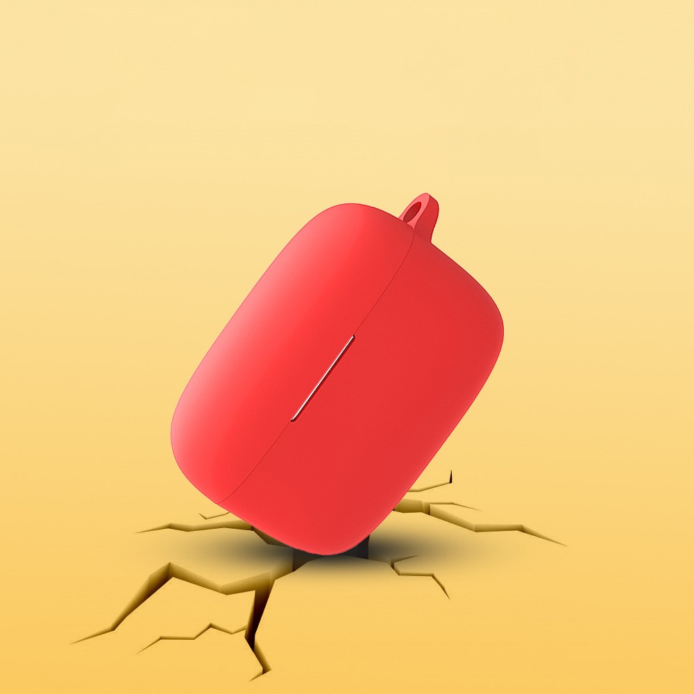 For JBL LIVE 300 TWS Earphone Charging Box Silicone Protective Case Shockproof Earbuds Cover - Red-2