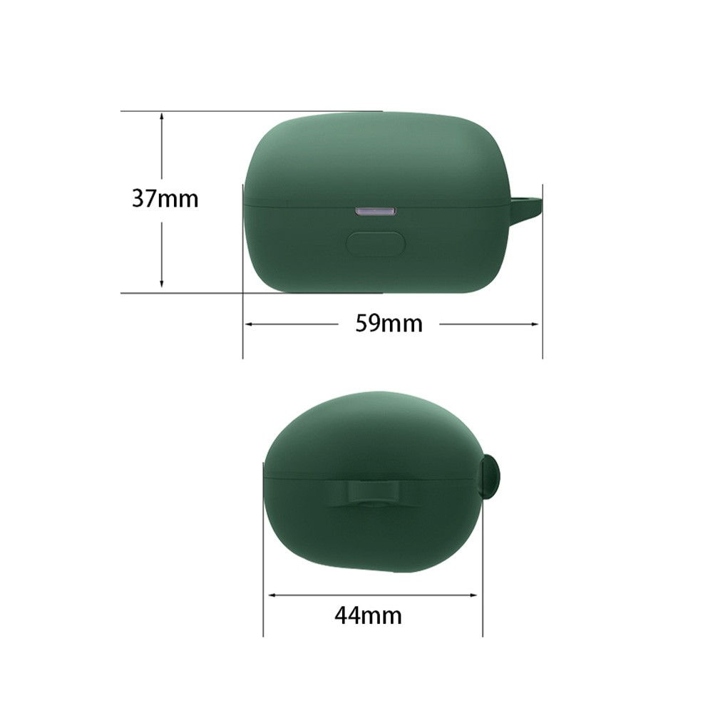 For Sony WF-L900 Earphone Charging Box Silicone Protective Case Bluetooth Earbuds Cover with Buckle - Blackish Green-5