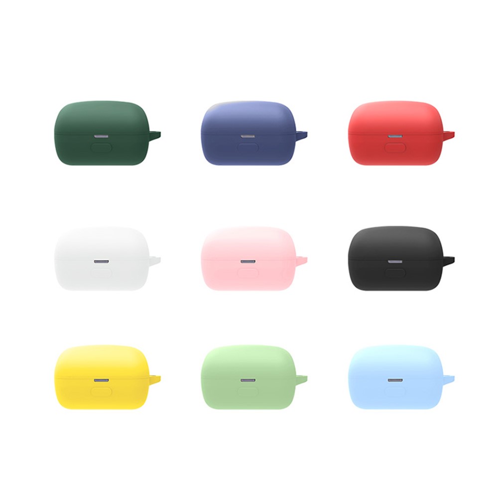 For Sony WF-L900 Earphone Charging Box Silicone Protective Case Bluetooth Earbuds Cover with Buckle - Blackish Green-7